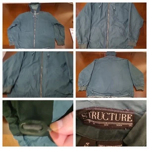 VTG 80's STRUCTURE REVERSABLE JACKET CLASSIC MEN COTTON EMERALD/LIGHT GREEN:L - Picture 1 of 7
