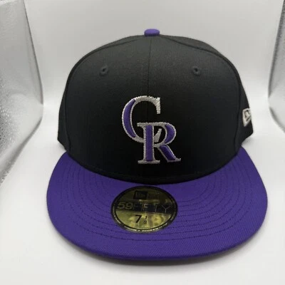 New Era 59FIFTY Colorado Rockies Classic Black/Purple Fitted Hat Size 7 1/8 - Image 1 of 4