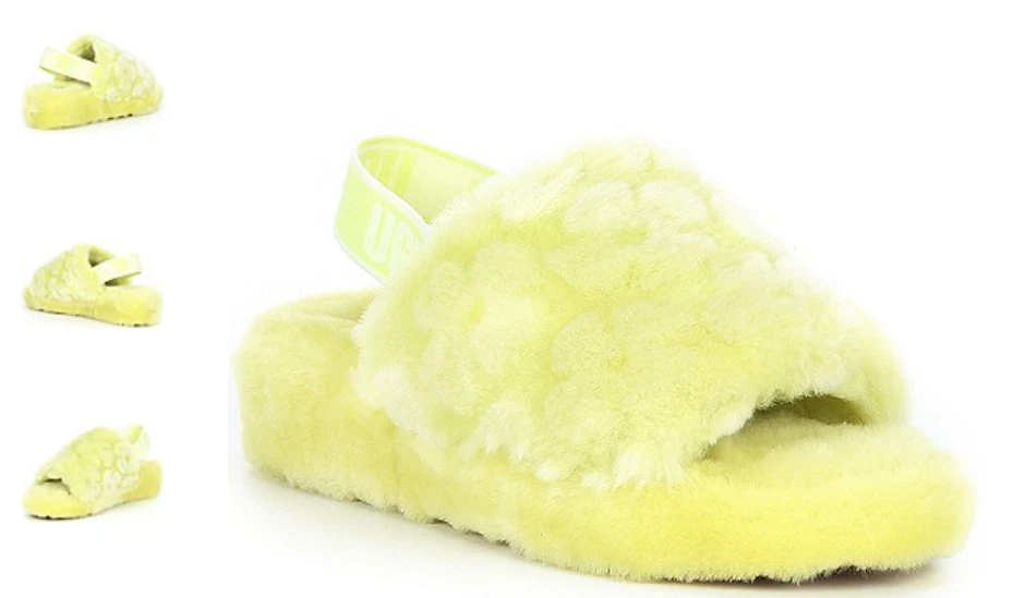 Sandália Feminina UGG Fluff Yeah Slide Poppy Pollen Chinelo EUA Tamanhos 5-12/NOVA! - Imagem 1 de 1