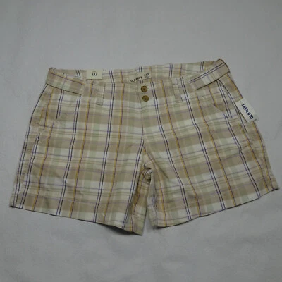 Pantalones Cortos Old Navy Talla 10 Tostado Naranja Cuadros Boho tiro bajo informal Festival NUEVO Foto 1 de 4
