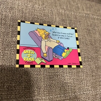 THE SIMPSONS 1994 GRAMPA SMELL O RAMA PROMO CARD P3 🔥0629 - Image 1 of 4