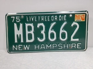 1975 New Hampshire License Plate MB3662 MB 3662 - Picture 1 of 5
