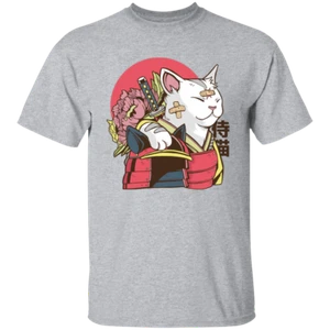 Katze Samurai T-Shirt lustig Kätzchen Tee Katzenbesitzer Shirt cool Katze Design Tshirt Geschenk - Bild 1 von 10