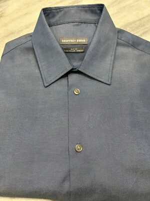 Geoffrey Beene Dress Shirt, Slim Fit, Size 15.5-34/35, Blue Solid - Image 1 of 3