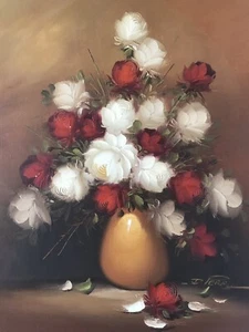 PINTURA FIRMADA D. PERRY RAMO FLORES ORIGINALES IMPRESIONISTA - Imagen 1 de 9
