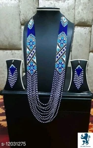 Handmade Necklace Seed Bead Boho American Style Netiv Beaded Multi Strand - Picture 1 of 2