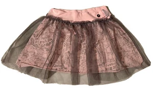 Naartjie Kids Girls Pink Skirt Gray Tulle Overlay sz 4 years S 100% cotton - Picture 1 of 3