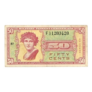 US MPC 50 Cents Series 541 Scarce Replacement F - Picture 1 of 2