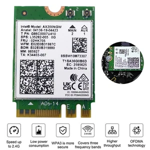 Intel AX200NGW WiFi 6 Wireless Network Card 802.11ax M.2 Bluetooth 5.2 Adapter - Afbeelding 1 van 11