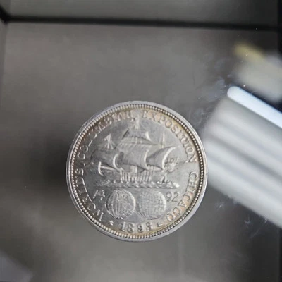 1893 Colombian Exposition Silver Commemorative Half Dollar, AU BU 90% Silver - Image 1 of 3