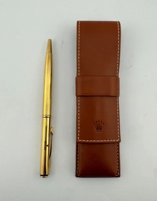Juego de bolígrafos Rolex chapados en oro nuevo con marcas de manejo en caja original Foto 1 de 4