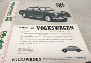 1961  VW Volkswagen TYPE 3    Original Sales Advert  - Picture 1 of 1