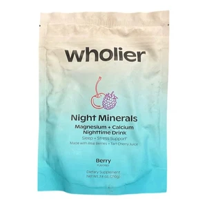 Wholier Night Minerals Magnesium Glycinate Berry Flavor Stress Relaxation 2026 - Picture 1 of 1