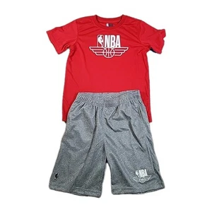 NWT NBA Basketball Boys RED  Shirt And GRAY Short Outfit Size 14-16  MSRP $55.00 - Picture 1 of 9