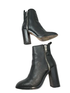 Diesel Damen Stiefeletten schwarz Leder seitlicher Reißverschluss Größe EU 37 - Bild 1 von 17