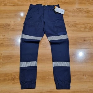 FXD WP-4T Mens Reflective Cuffed Work Pant Size 30 HiVis Safety Stretch WP4T New - Picture 1 of 12