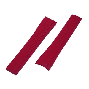 21mm, 22mm Curved End Red FKM Rubber Watch Strap For Patek Philippe Aquanaut - Picture 1 of 3