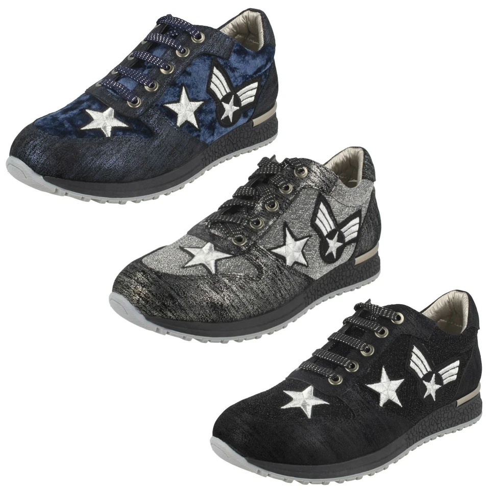 Donna Spot On Scarpe da Ginnastica con Lacci F8R0294 - Immagine 1 di 1