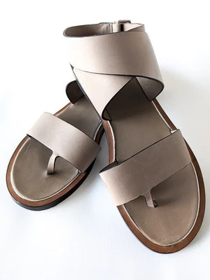 Sandalias planas para mujer 8,5 VINCE Mailin de cuero al tobillo color tostado Foto 1 de 4