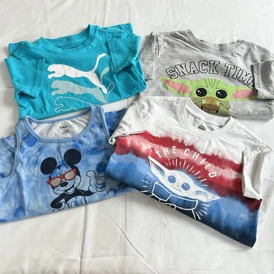 Disney Star Wars Niños Manga Corta Camisetas Niños Talla 5 Lote de 4 Foto 1 de 4