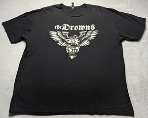 The Drowns Band Eagle Globe Logo Black Graphic T-Shirt XXL Punk Rock Music Tee - Picture 1 of 6
