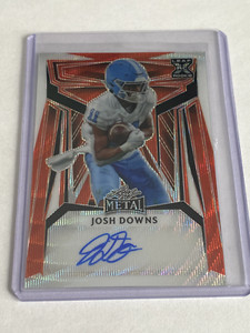 Josh Downs 2023 Leaf Metal Wave Orange Auto /3
