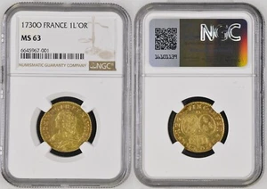 France - Louis XV - Louis d'or aux lunettes 1730 Riom - NGC MS63 TOP POP - Picture 1 of 1