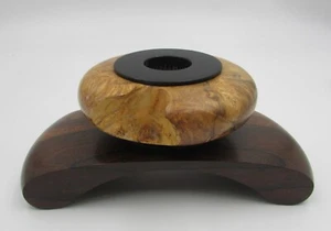 Mahogany & Maple Burl Sculptural Flower Frog - Picture 1 of 7