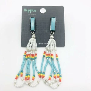 Fashion Turquoise Bar Multi Color Beaded Earrings - Picture 1 of 2