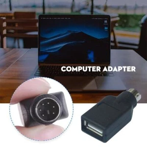 USB FEMALE TO PS/2 MALE ADAPTOR CONVERTER ADAPTER MOUSE Q1E3 KEYBOARD PC K2N9 - Picture 1 of 8