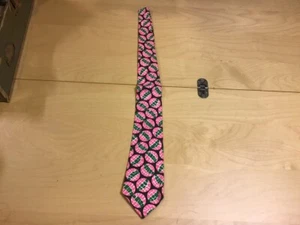 Original FUNKY 1960's or 70's Vintage TIE -- FUNKY TRIPPY green pink like a cell - Picture 1 of 3