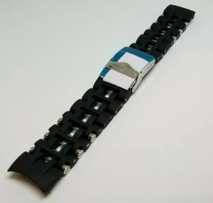 Invicta Sea Spider Stainless Steel Black Rubber Watch Bracelet - Picture 1 of 2