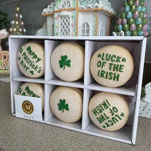 Martha Stewart St Patrick’s Day 6ct Set Macaron Ceramic Decor Irish Macaroon - Picture 1 of 13