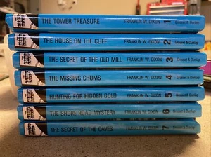 The Hardy Boys Set Of 7 1987 Blue Flashlight Hardback - Picture 1 of 9
