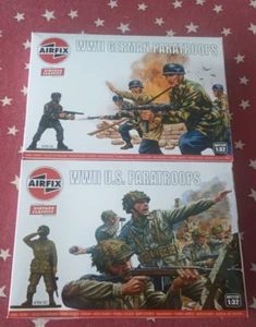 Airfix 1/32 German WWII Paratroopers Figures Plus U.S. Paratroopers MIB - Picture 1 of 2