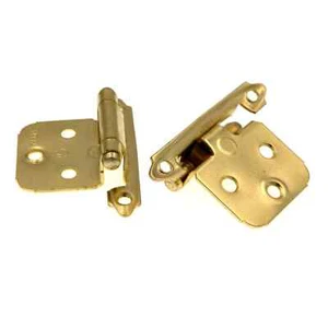 Amerock BP3429-3 Polished Brass Face Mount Self-Closing Hinges 1 Set of 2 - Picture 1 of 4
