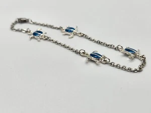 Plaited Bracelet Blue Turtle Gift. Free Shipping - Picture 1 of 4