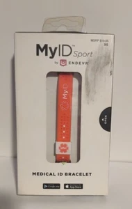Pulsera Médica My ID SPORT Borde Blanco Salmón por Endevr XS 6.1" Impermeable - Imagen 1 de 6