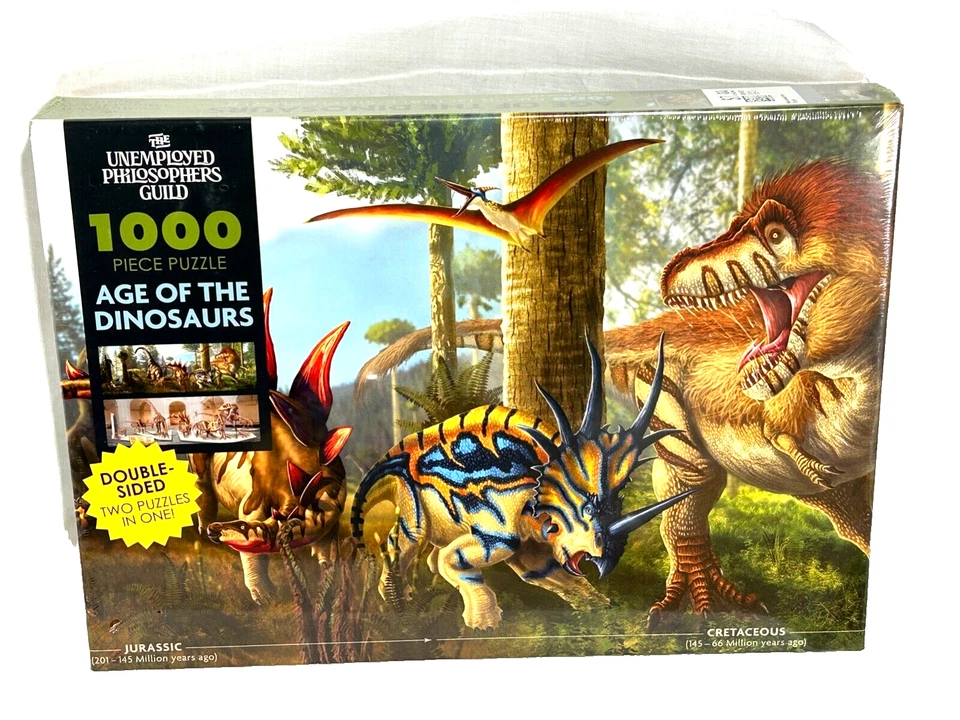 Unemployed Philsophers Guild Age of the Dinosaurs Double Sided 1000 Piece Puzzle - Image 1 of 2
