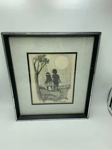 Original Michael Wolff Charcoal Sketch Drawing Prof Matting Two Children Hands - Picture 1 of 11