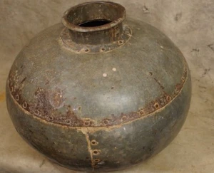 Antique 19th Century Wrought Iron Water Storage Jug India - Picture 1 of 12