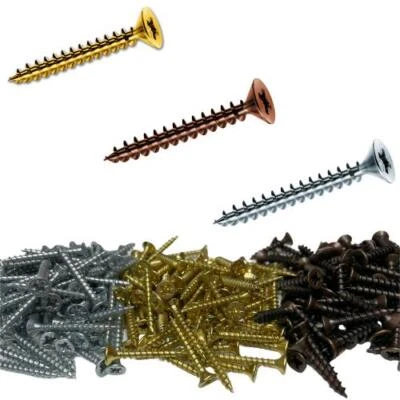 Viti per Legno truciolare Bronzate Testa Piana Svasata Fresata a croce 5x100 mm  - Immagine 1 di 4