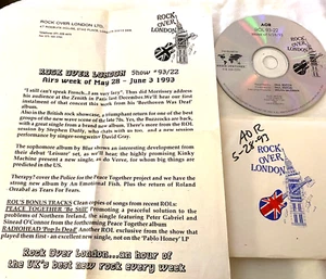 5/28/93 ROCK OVER LONDON IN STUDIO ACOUSTIC & INTERVIEW: STEPHEN DUFFY (10 MIN) - Picture 1 of 2