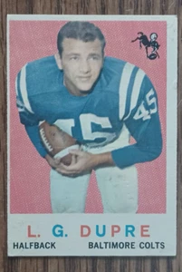 Tarjeta de fútbol americano Topps #163 L. G. DuPre, Halfback, Baltimore Colts, 1959 - Imagen 1 de 2