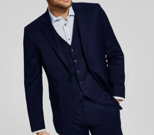 Tommy Hilfiger Men's Blue Modern-Fit Wool 2-Piece Jacket Pants Suit Size 42R - Picture 1 of 2