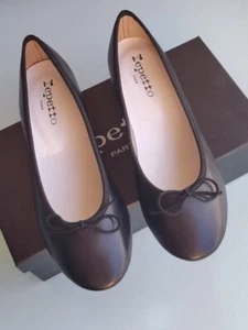 Repetto Sheepskin Rubber Sole Bow Single Shoe Mid Heels for Women Work Shoes - Picture 1 of 25
