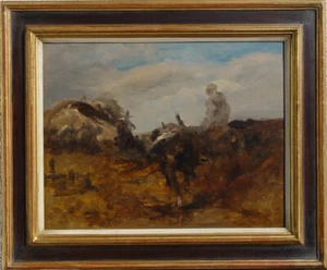 Adolf Schreyer oasis desierto beduino tienda caballo jinete estepa Oriente África tuareg - Imagen 1 de 4
