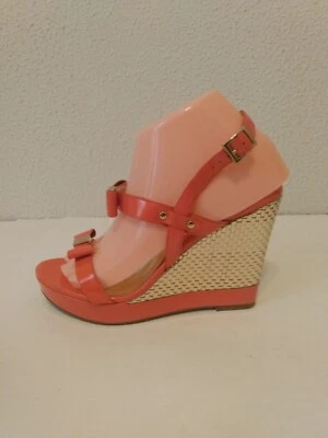 Casa Blanca Mercado Negro Amarie Naranja Dorado Tirantes 4 1/2" Tacones de Cuña Talla 7.5 Foto 1 de 4