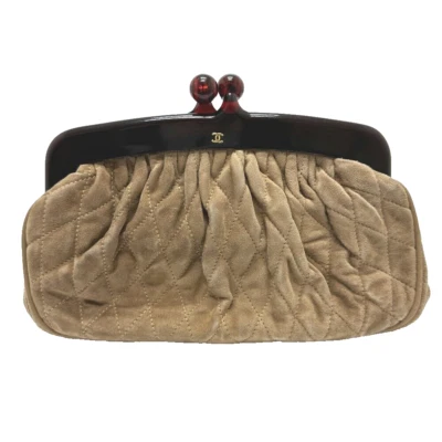 Cartera CHANEL Coco Mark Vintage Bolsa Gamuza Marrón Para Mujer Foto 1 de 4