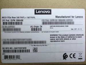 00KA498 Lenovo PCIe Riser 2 X 8 FH/FL for System X3650 M5 - Retail - Afbeelding 1 van 4
